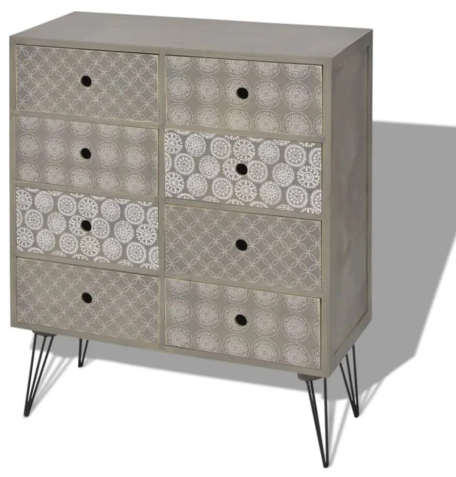 243392 vidaXL Bufet cu 8 sertare, gri