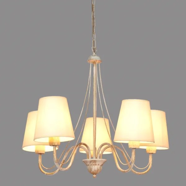 Lustră pe lanț MALBO 5xE27/15W/230V bej