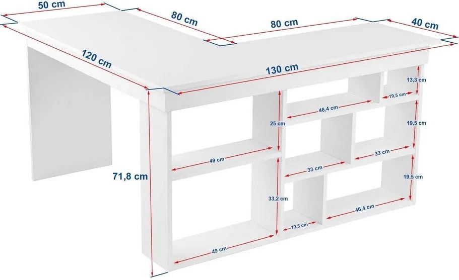 Birou cu aspect de lemn de nuc 120x130 cm Vesper – Kalune Design