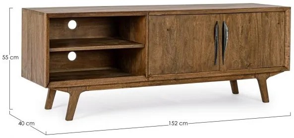 Comoda TV Sherman cu 2 Usi, Lemn, Maro
