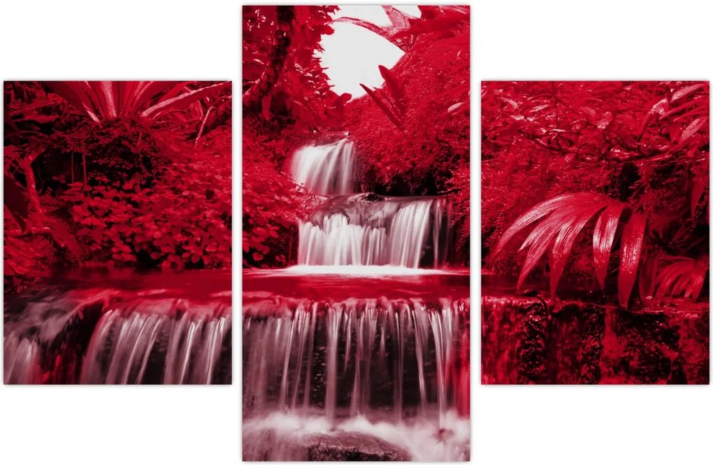 Tablou - Cascade indoneziene în roșu (90x60 cm)