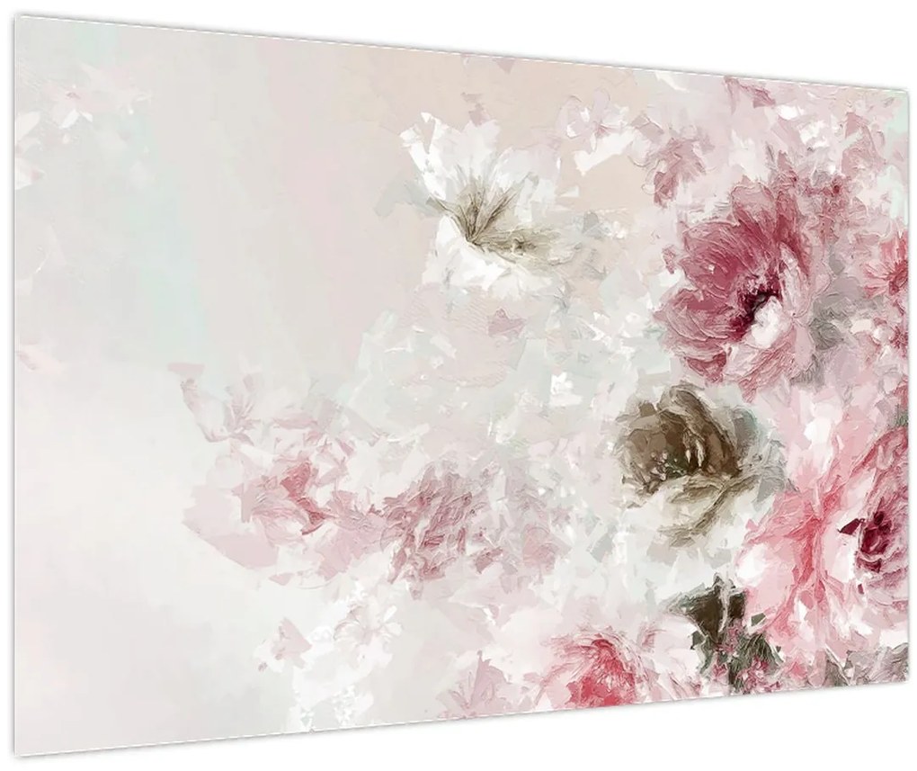 Tablou - Pictura flori roz (90x60 cm)