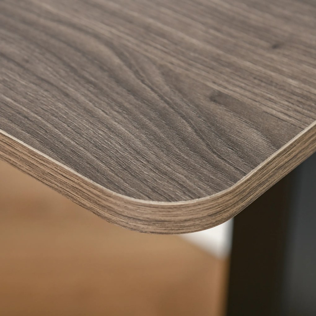 Vinsetto Birou Electric Reglabil pe 4 Înălțimi, Cadrul Negru cu Blat Teak, 140x70 cm, pentru Birou Acasă | Aosom Romania