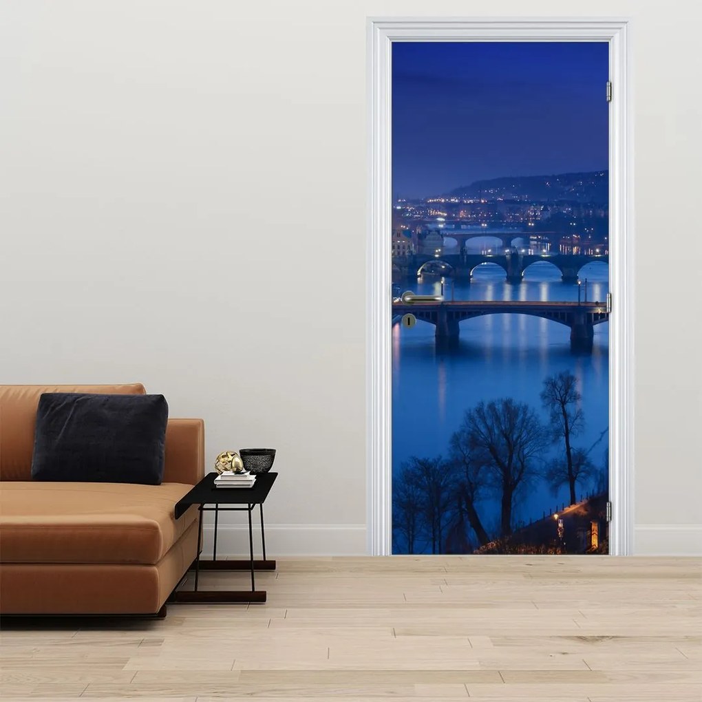 Fototapet pentru ușă - Poduri din Praga (95x205cm)