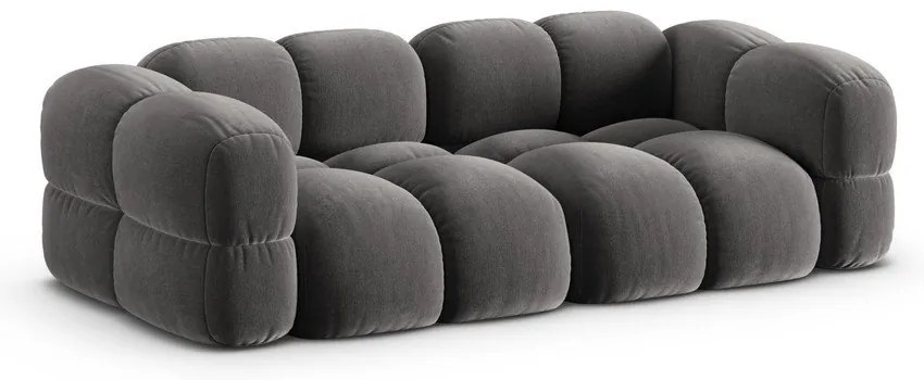 Canapea gri cu tapițerie din catifea 250 cm Loretto – Cosmopolitan Design