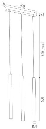 Lustra cu 3 pendule design minimalist Etna plus negru