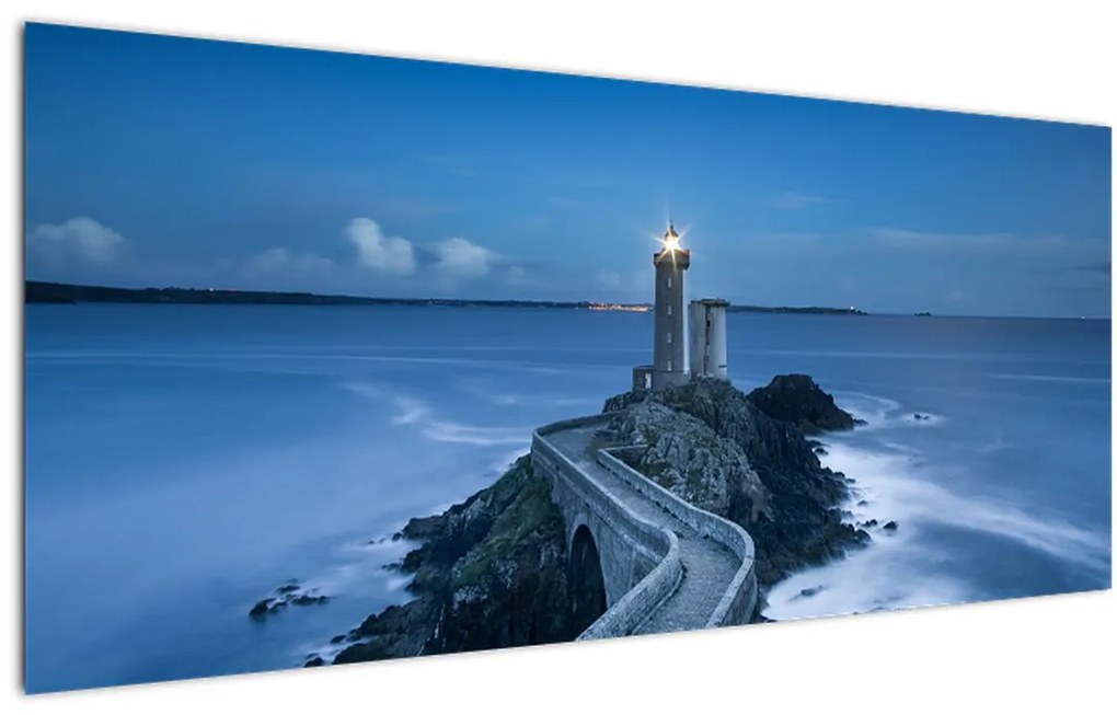Tablou cu far și marea (120x50 cm)