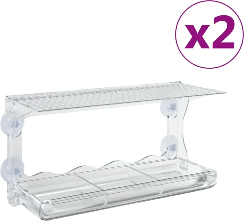 vidaXL Hrănitoare păsări pentru fereastră 2 buc. 30x12x15 cm acril