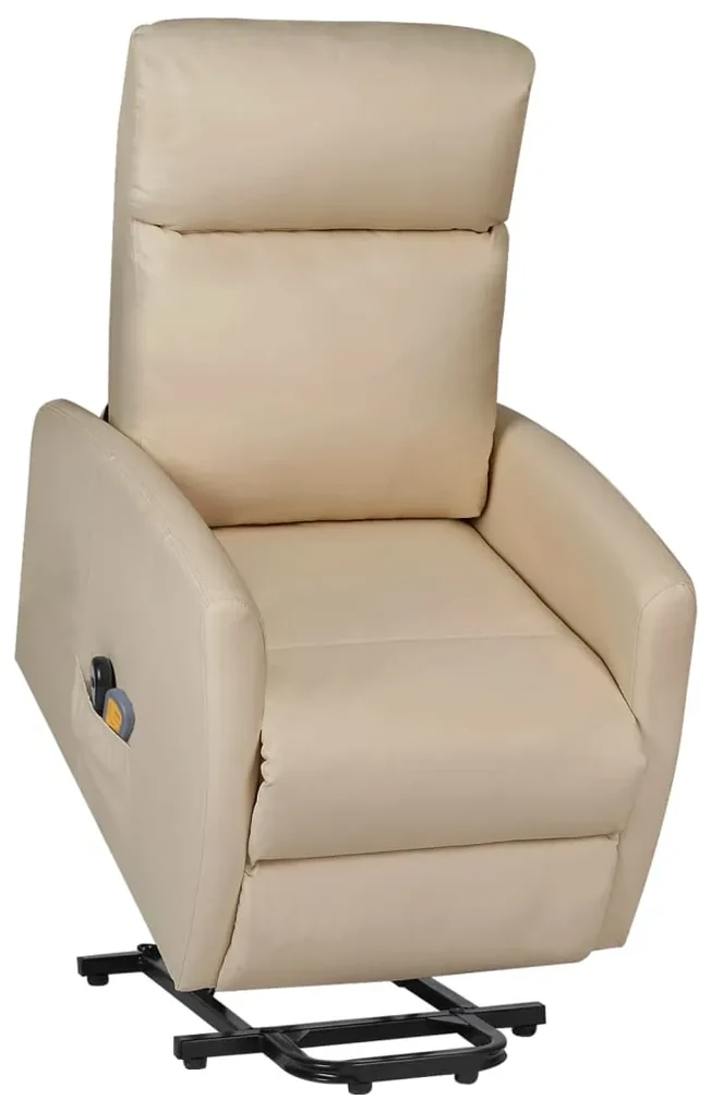 329638 vidaXL Fotoliu de masaj rabatabil vertical cappuccino piele ecologică