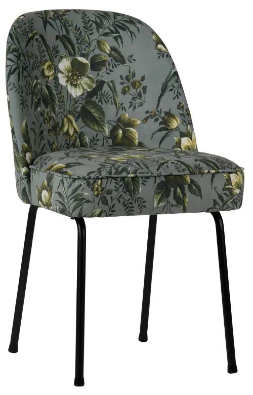 Set 2 scaune dining catifea gri floral Vogue