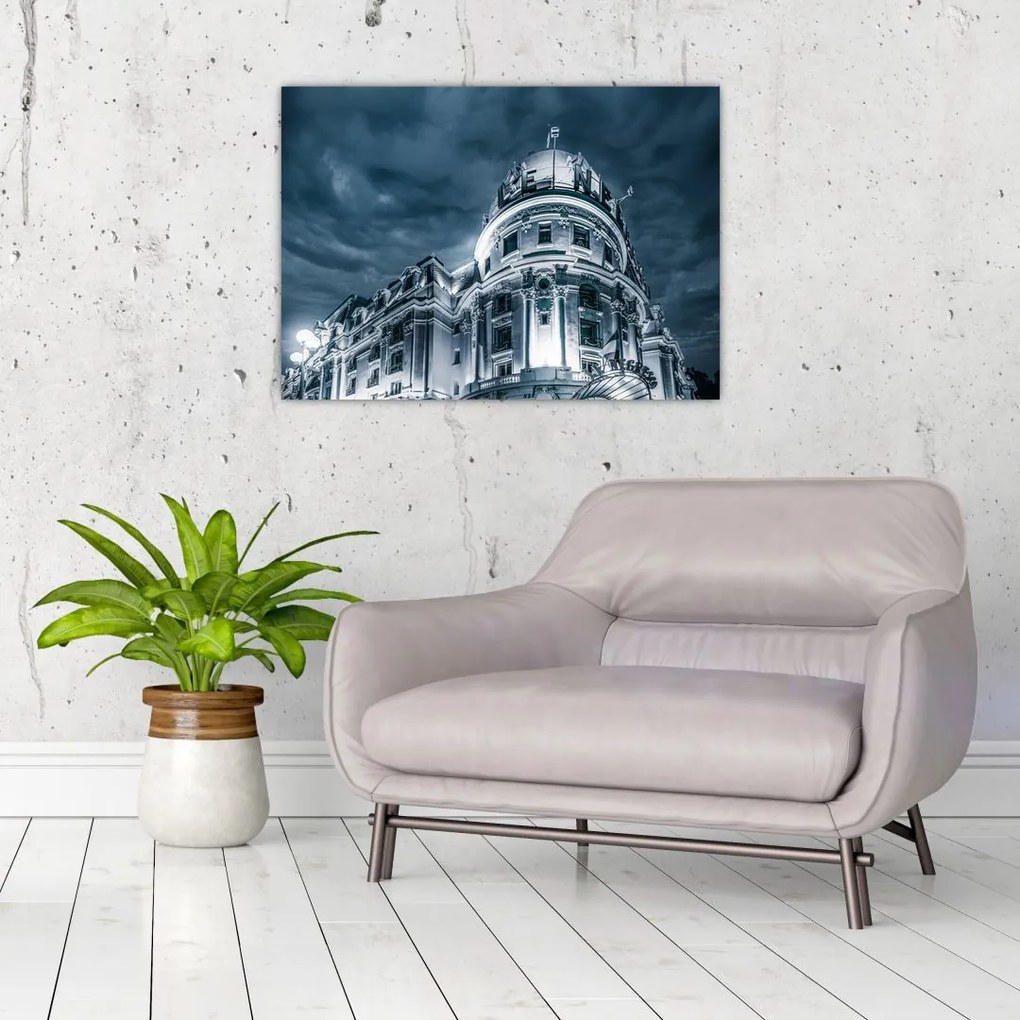 Tablou pe sticlă cu arhitectură în întuneric (70x50 cm)