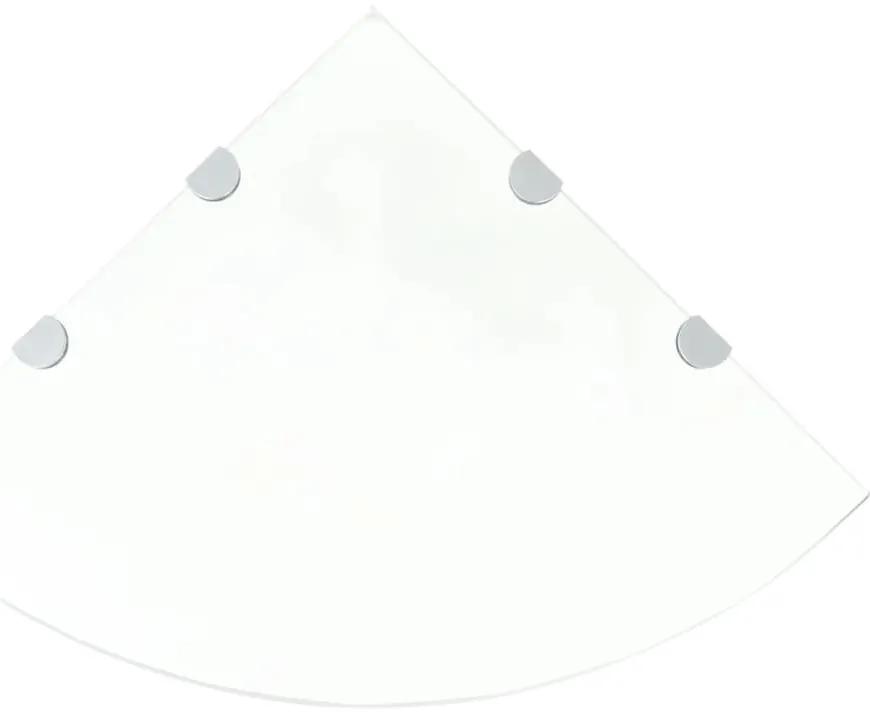 vidaXL Rafturi de colț cu suporturi de crom, 2 buc., 45x45 cm, sticlă