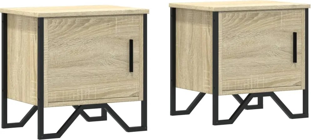 vidaXL Noptiere, 2 buc., stejar Sonoma, 40 x 30 x 40 cm, PAL