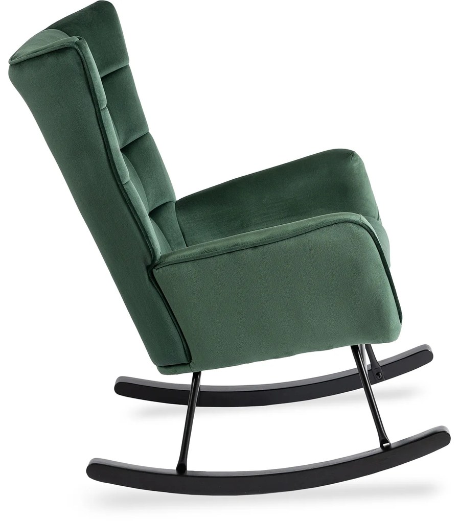 JAKS Fotoliu balansoar verde velur Jackson