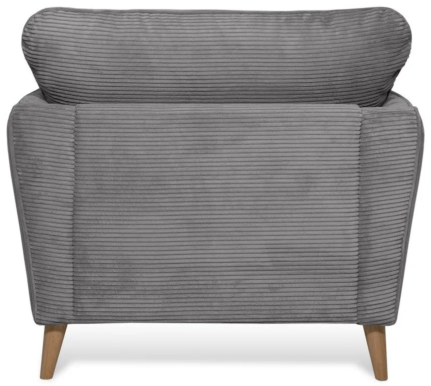 Fotoliu gri închis cu tapițerie din catifea reiată Paris – Scandic