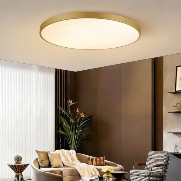 Immax NEO 07312L-LED Plafonieră LED dimabilă SEMPLICI 128W/230V Ø100 cm Wi-Fi Tuya auriu + telecomandă