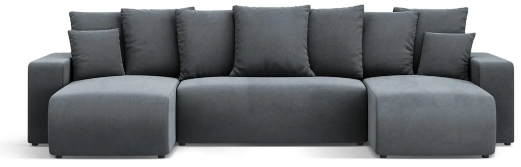 Coltar extensibil Jini in forma de U cu 5 locuri, colt reversibil si tapiterie din catifea