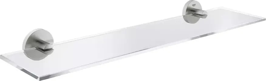 Etajera Grohe Essentials 53 cm sticla transparenta si suport crom periat Supersteel
