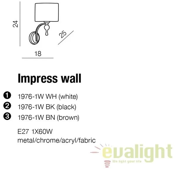 Aplica perete design elegant Impress WHITE