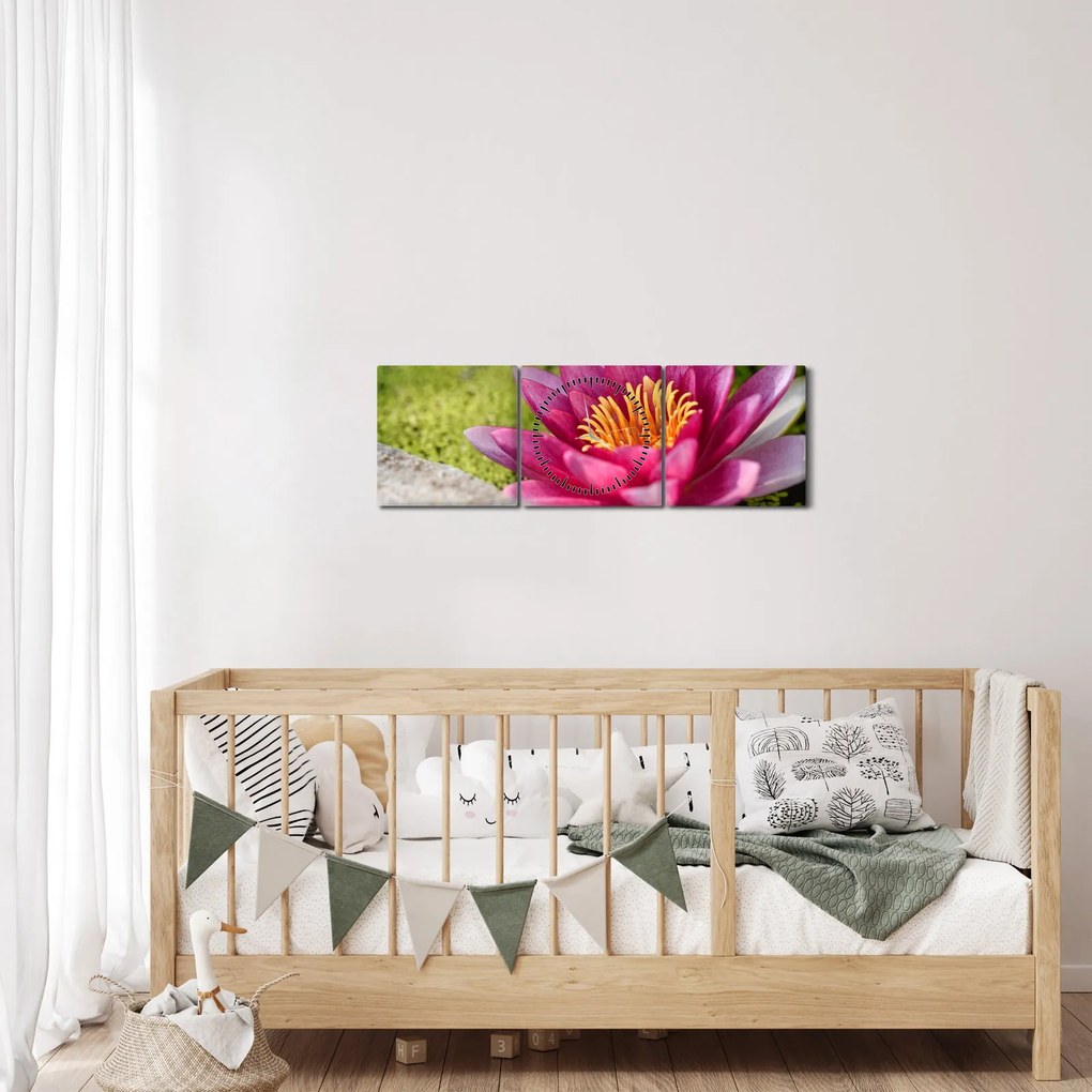 Tablou - Lotus (cu ceas) (90x30 cm)