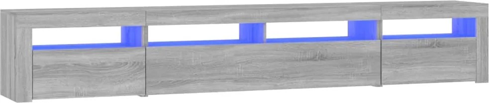vidaXL Comodă TV cu lumini LED, gri sonoma, 240x35x40cm