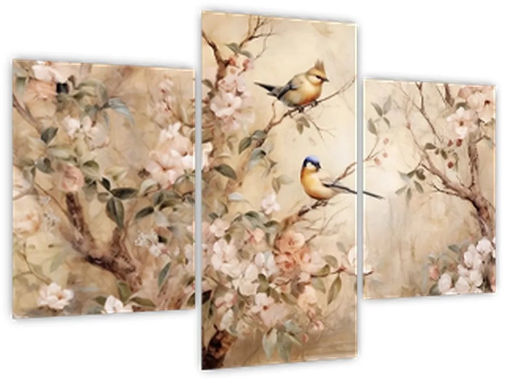 Tablou - Pictură de păsări de epocă II. (90x60 cm)