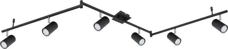 Lustra cu 6 spoturi directionabile design modern ROBBY negru mat