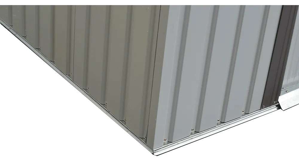 Depozit grădină pentru scule din tablă, alb / gri, 1,9x1,2 m, TEDOK