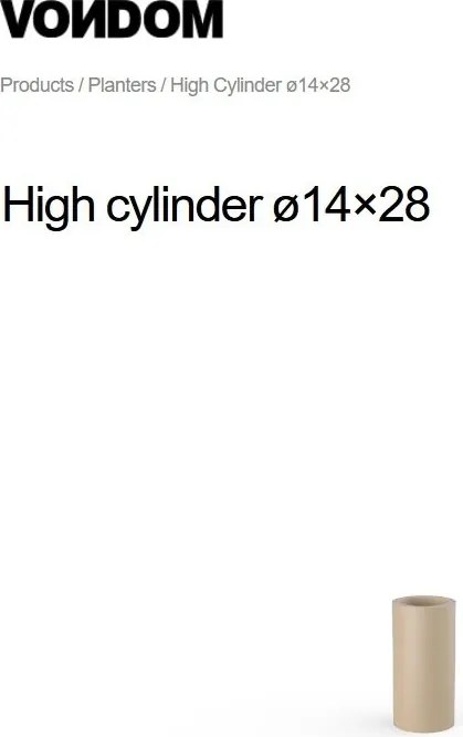 Ghiveci plante design decorativ modern interior / exterior HIGH CYLINDER mini 14x28cm
