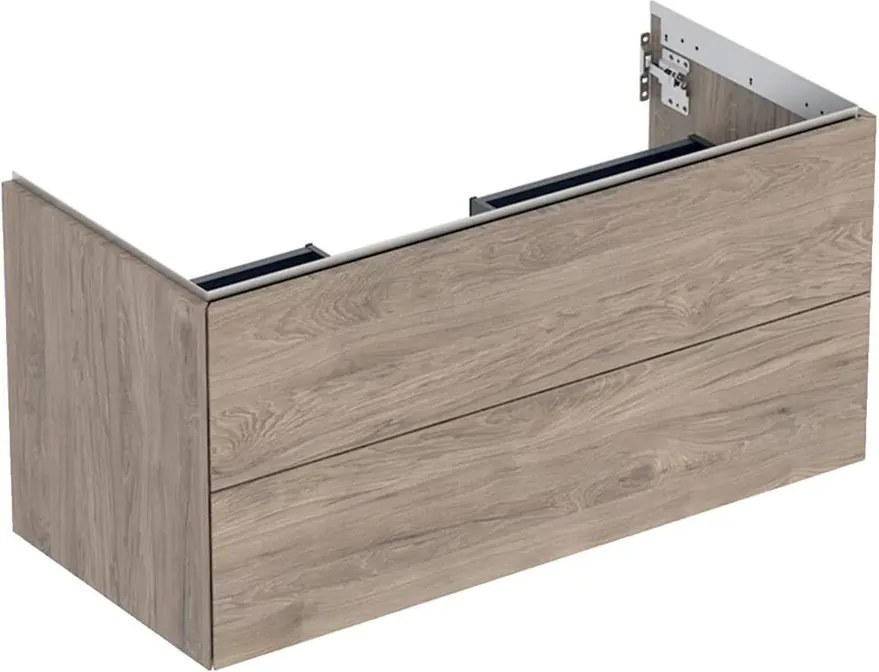 Dulap baza suspendat Geberit One nuc american Hickory 105 cm cu 2 sertare