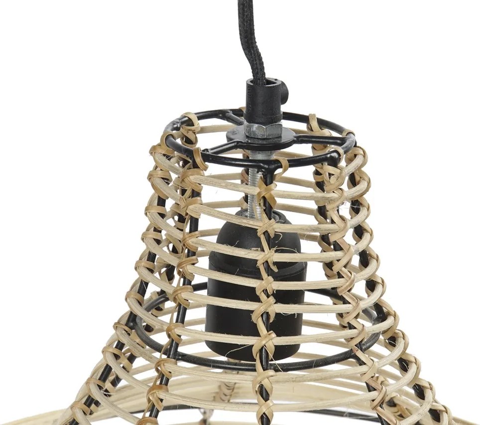 Lustră suspendată din iută împletită și metal, natur, 36 x 45 cm, „Moulins”