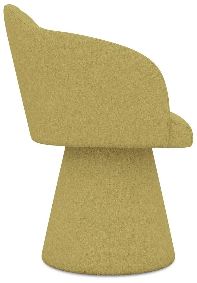 Scaun de sufragerie galben tapițat Kanoa – Makamii