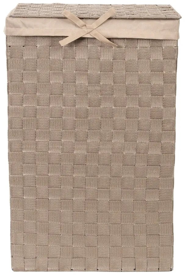 Coș de rufe cu capac Compactor Laundry Linen, înălțime 60 cm, maro