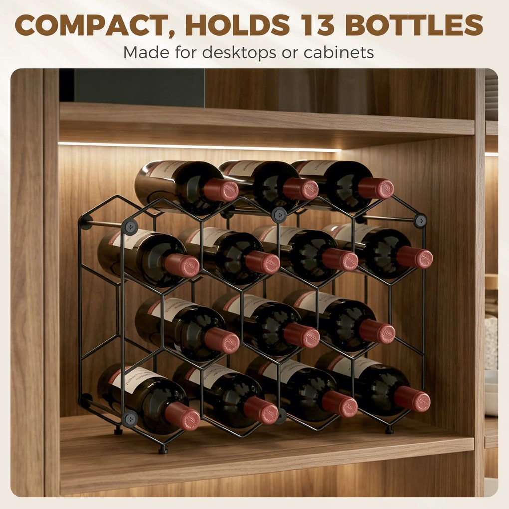 HOMCOM suport sticle masă metal | Aosom Romania