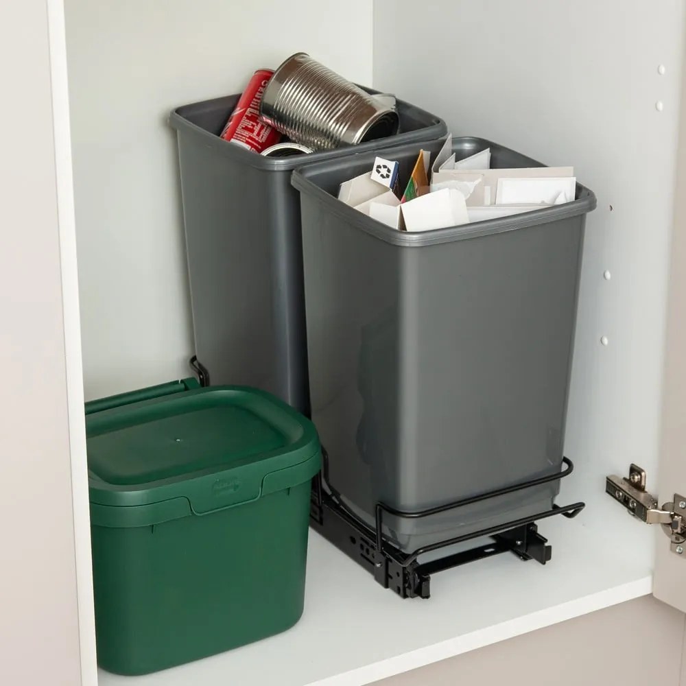 Coșuri de gunoi din plastic cu 2 recipiente de 20 l - Addis