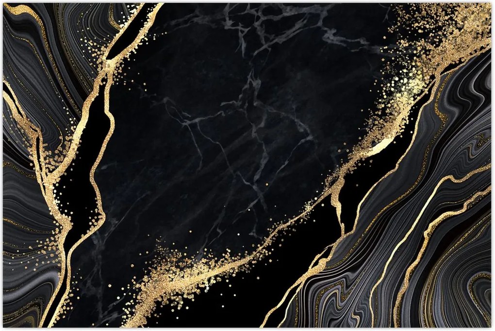 Tablou abstarcției aurii (90x60 cm)