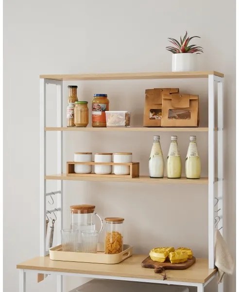 Raft cu polițe pentru bucătărie MARGE maro/alb