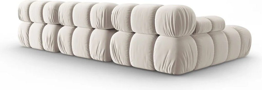 Coltar modular stanga 4 locuri, Bellis, Micadoni Home, BL, 282x155x70 cm, catifea, bej deschis