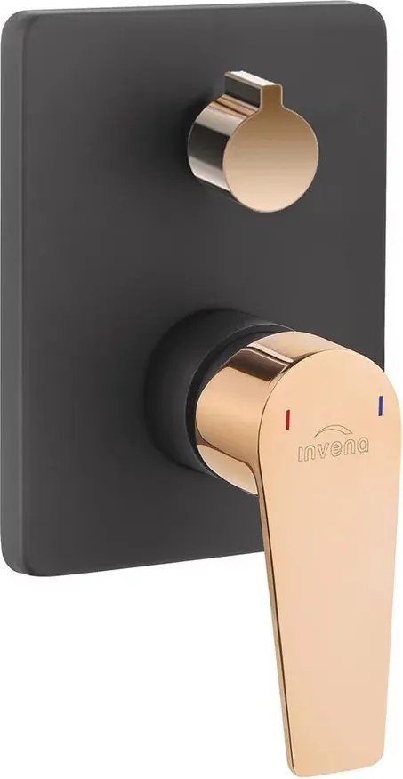 Baterie dus incastrata Invena Midnight 2 functii negru - rose gold