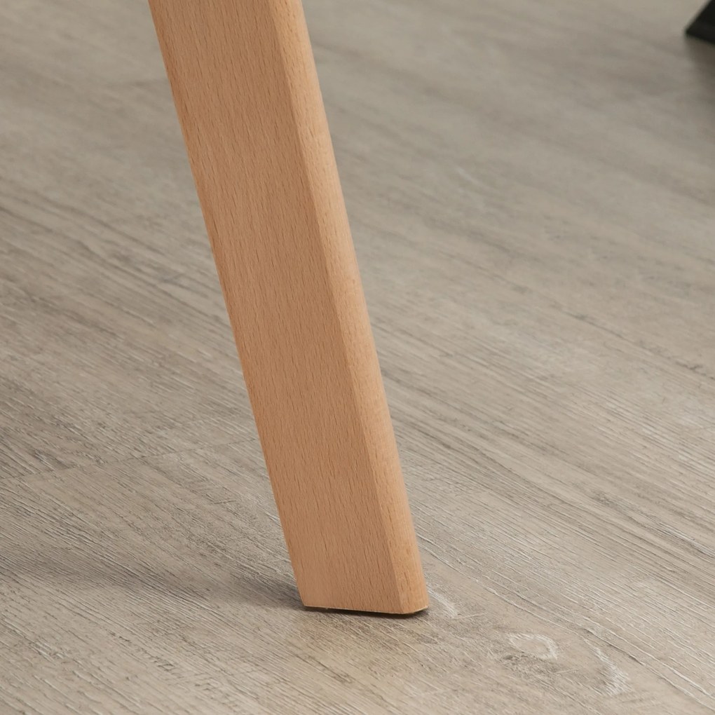 HOMCOM Scaune de Masă, Set de 2, Design Modern, Design de Catifea, Lemn de Cauțiuc, 54x57x80 cm, Negru | Aosom Romania