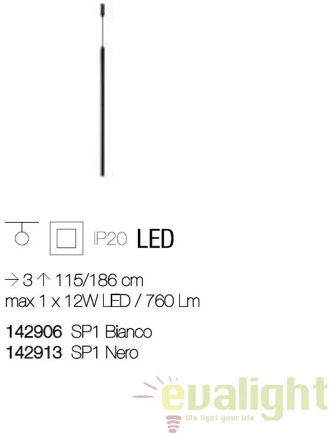 Pendul modern, iluminat LED ULTRATHIN SP1 Bianco 142906