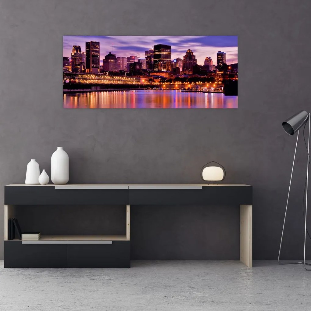 Tablou orașului nocturn (120x50 cm)