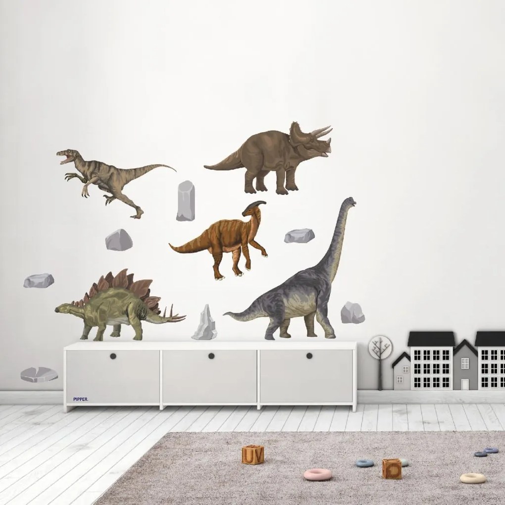 PIPPER. Autocolant textil de perete "Dinozaurii"