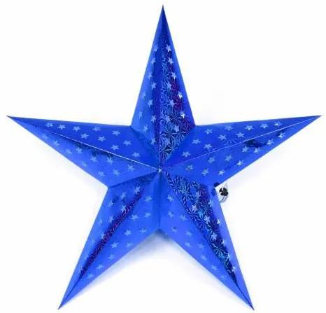 Stea luminoasă de Crăciun cu temporizator 60 cm, 10 LED, albastru