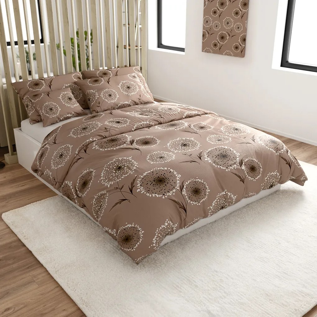 Lenjerie de pat din microfibra tip velur PAMPELINO maro deschis Dimensiune lenjerie de pat: 70 x 90 cm | 140 x 220 cm