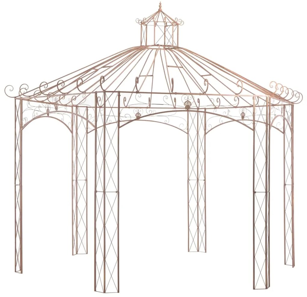 Pavilion de gradina, maro antichizat, 4 m, fier Maro, 4 m