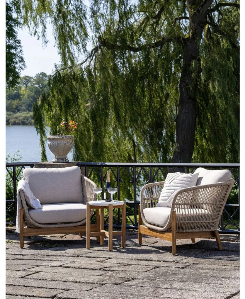 Terracina Masă de luat masa acacia/terrazzo, natural, ø37x46 cm