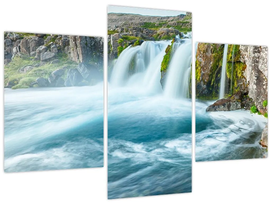 Tablou - Stânci și cascade (90x60 cm)