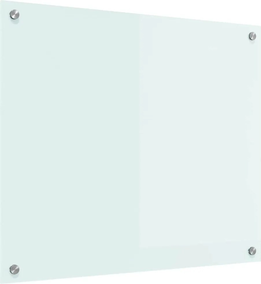 vidaXL Panou de bucătărie Alb 70 x 60 cm sticlă securizată