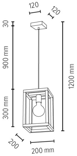 Spot-Light 61540174 - Lustră pe cablu KAGO 1xE27/60W/230V stejar mat
